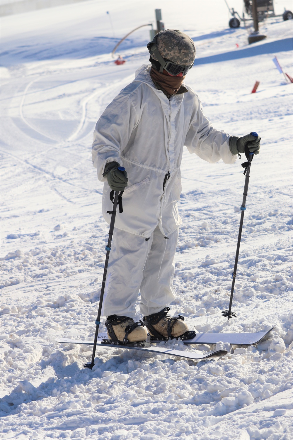 Students for Cold-Weather Operations Course complete skiing familiarization while training at Fort McCoy