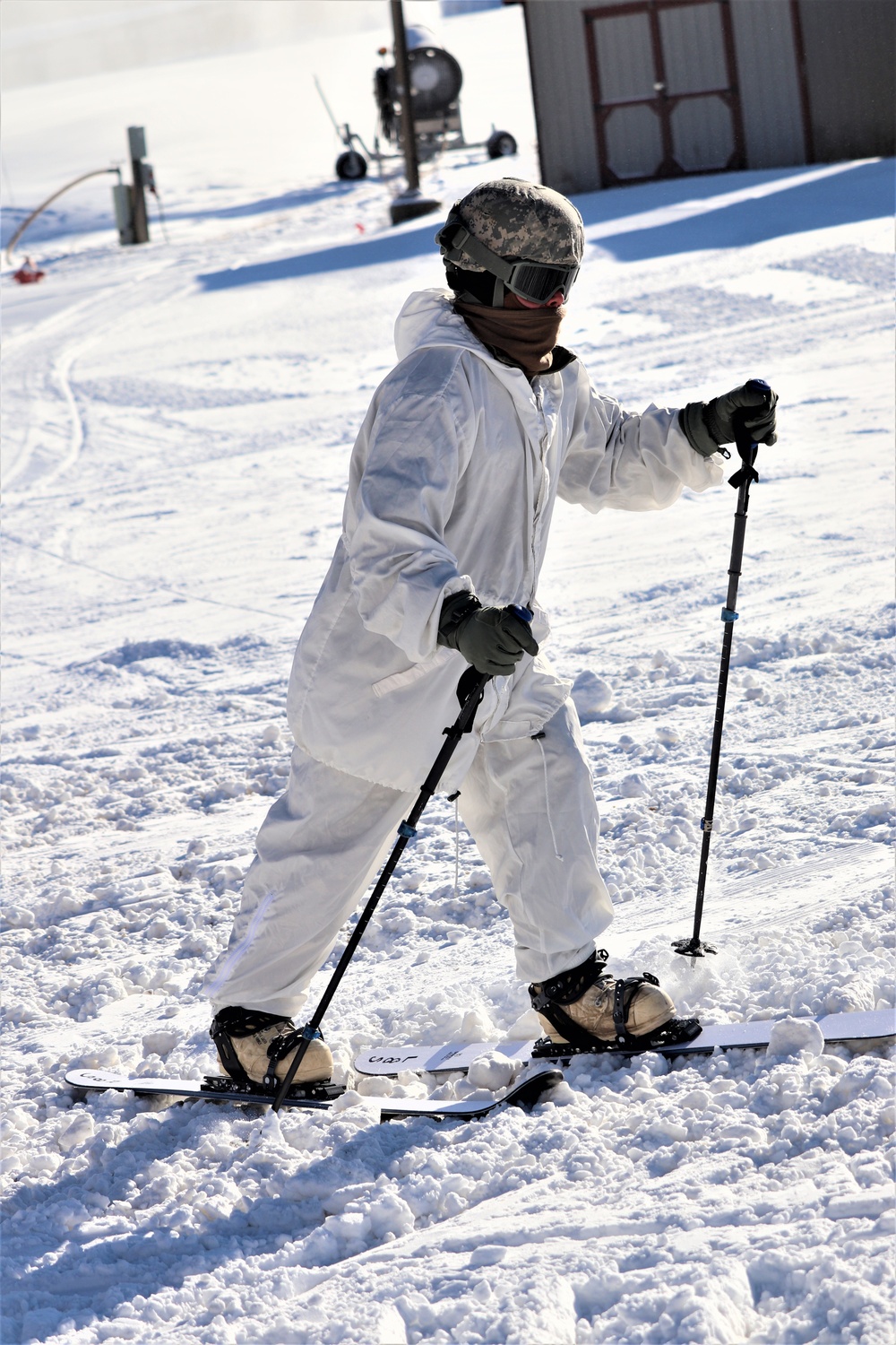 Students for Cold-Weather Operations Course complete skiing familiarization while training at Fort McCoy