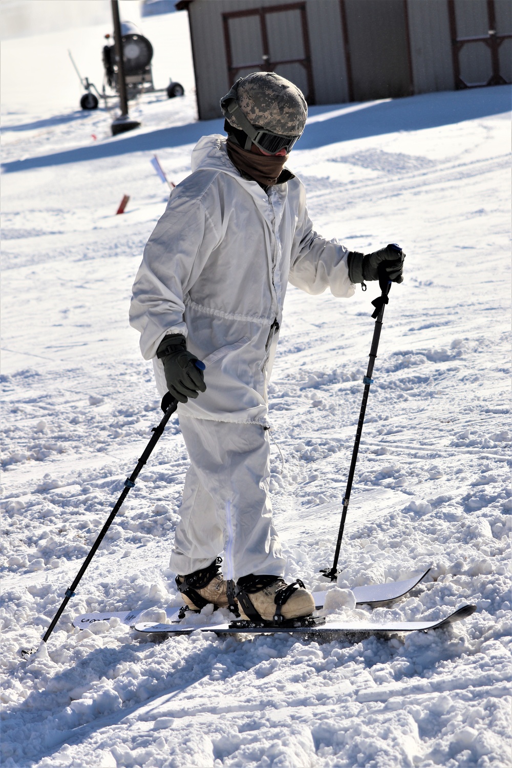 Students for Cold-Weather Operations Course complete skiing familiarization while training at Fort McCoy