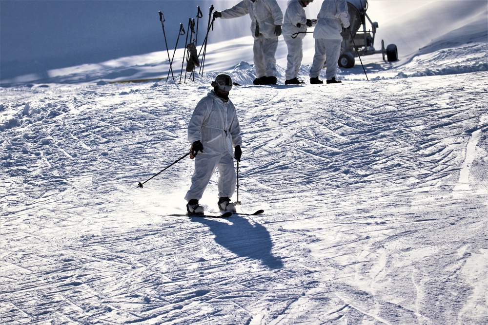 Students for Cold-Weather Operations Course complete skiing familiarization while training at Fort McCoy