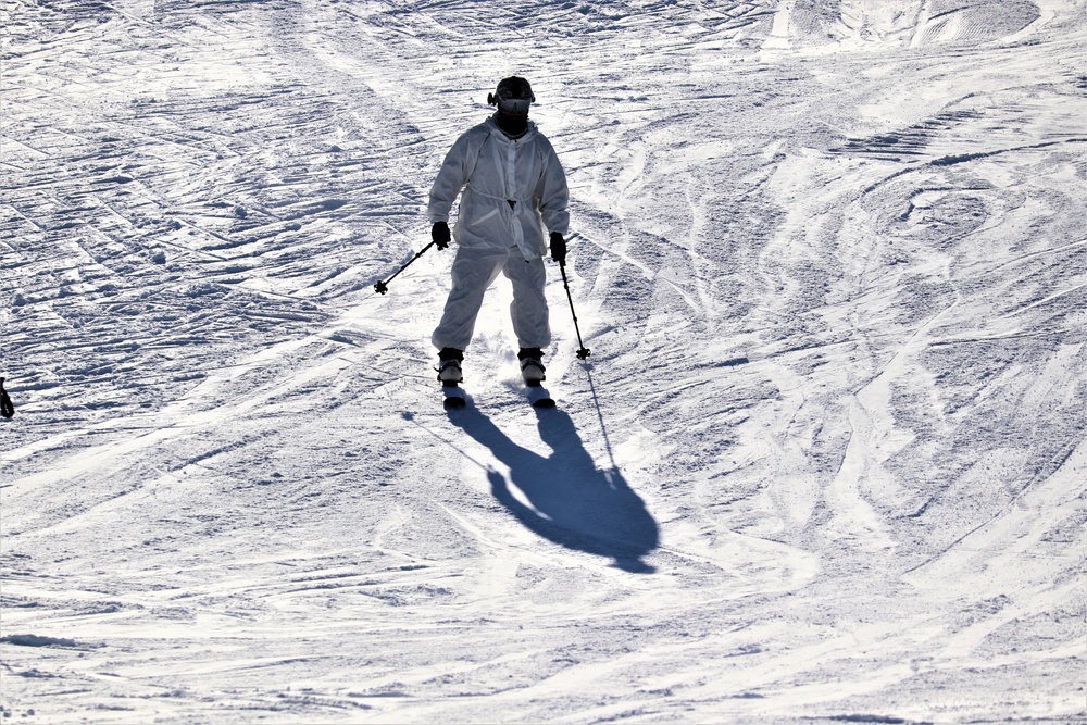 Students for Cold-Weather Operations Course complete skiing familiarization while training at Fort McCoy