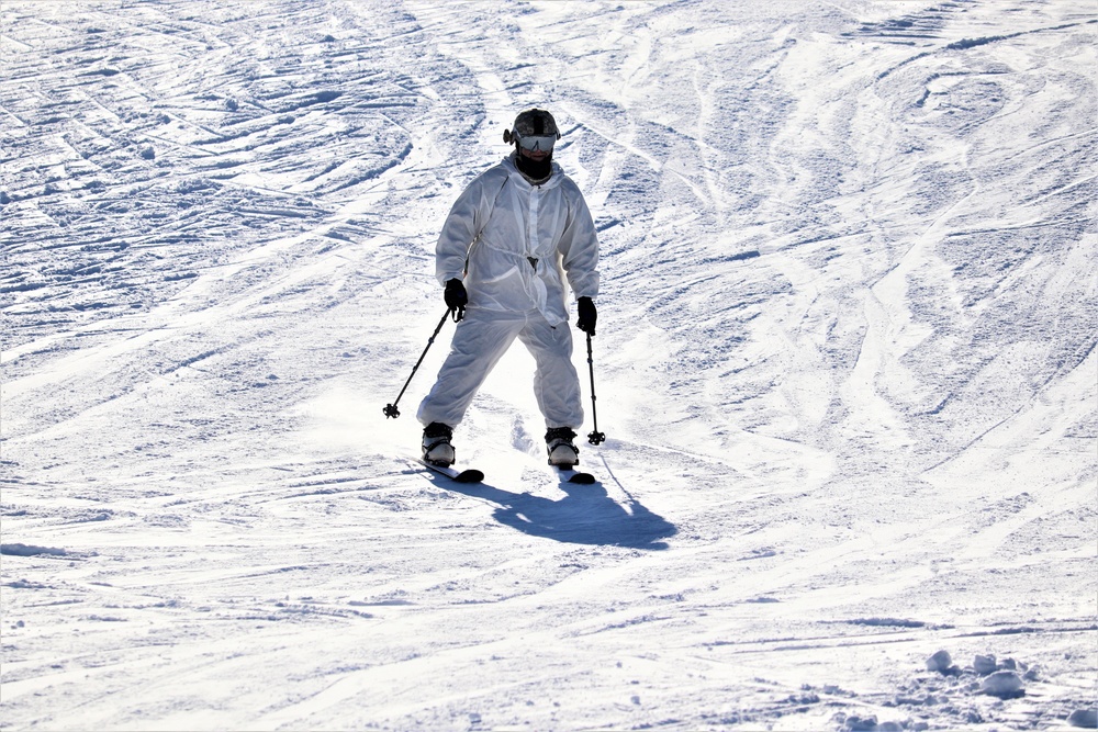 Students for Cold-Weather Operations Course complete skiing familiarization while training at Fort McCoy