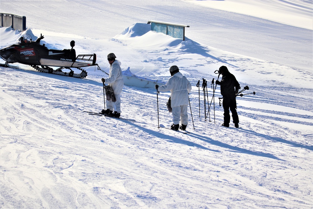 Students for Cold-Weather Operations Course complete skiing familiarization while training at Fort McCoy