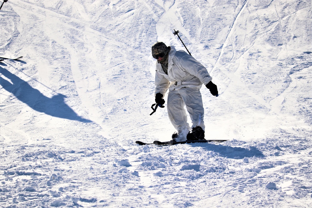 Students for Cold-Weather Operations Course complete skiing familiarization while training at Fort McCoy