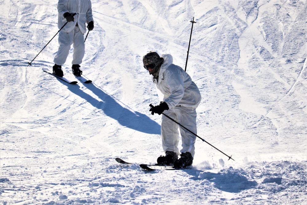 Students for Cold-Weather Operations Course complete skiing familiarization while training at Fort McCoy