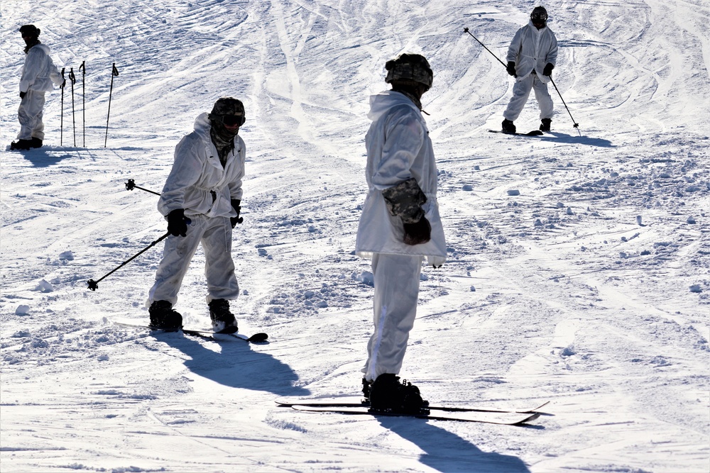 Students for Cold-Weather Operations Course complete skiing familiarization while training at Fort McCoy