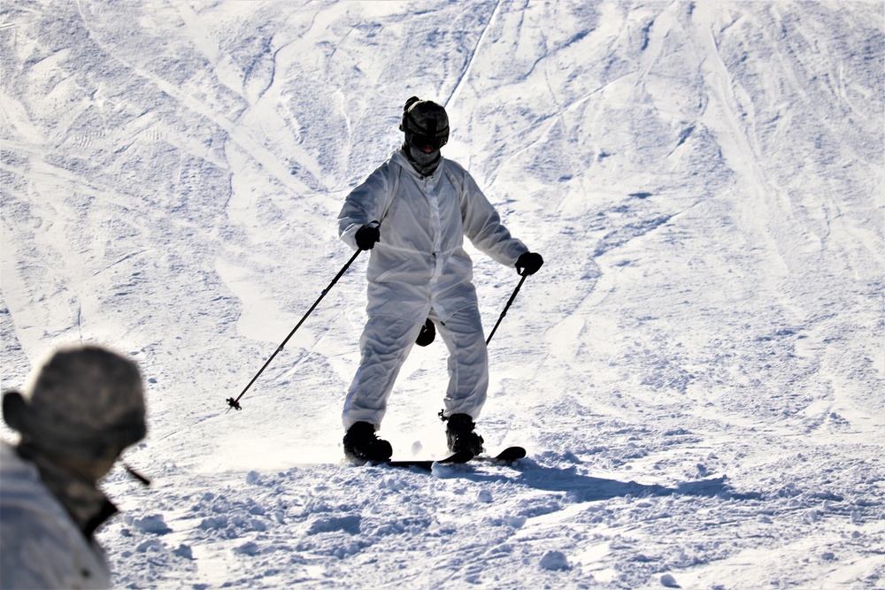 Students for Cold-Weather Operations Course complete skiing familiarization while training at Fort McCoy