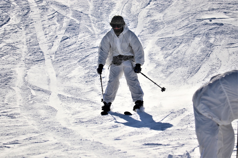 Students for Cold-Weather Operations Course complete skiing familiarization while training at Fort McCoy