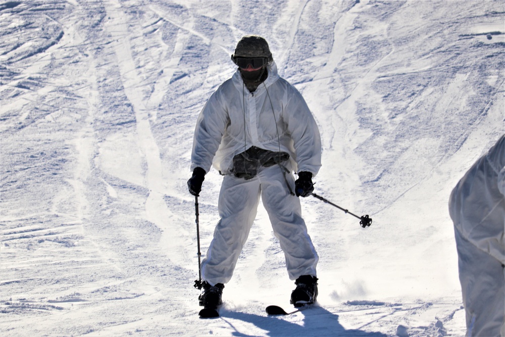 Students for Cold-Weather Operations Course complete skiing familiarization while training at Fort McCoy