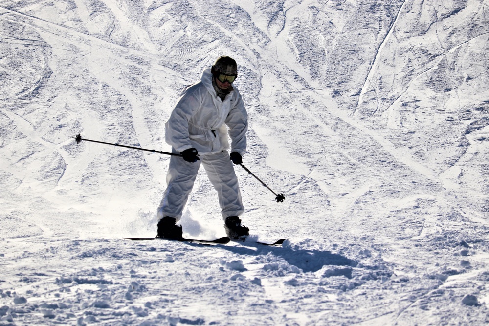 Students for Cold-Weather Operations Course complete skiing familiarization while training at Fort McCoy