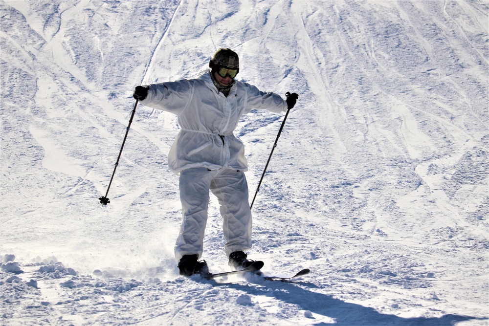 Students for Cold-Weather Operations Course complete skiing familiarization while training at Fort McCoy