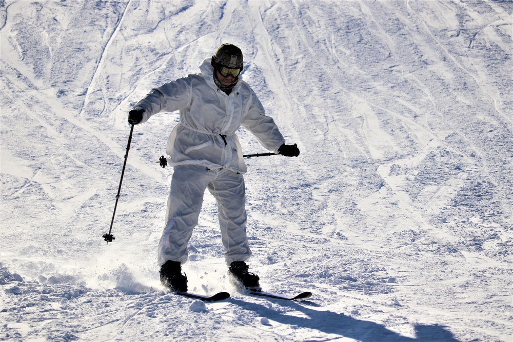 Students for Cold-Weather Operations Course complete skiing familiarization while training at Fort McCoy