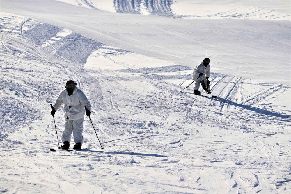 Students for Cold-Weather Operations Course complete skiing familiarization while training at Fort McCoy