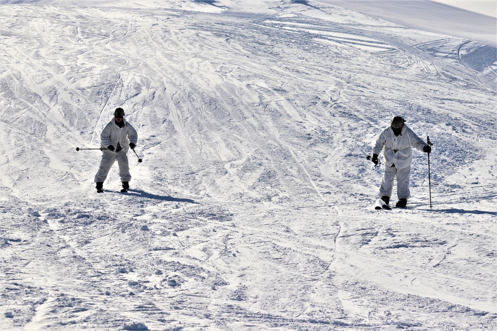 Students for Cold-Weather Operations Course complete skiing familiarization while training at Fort McCoy