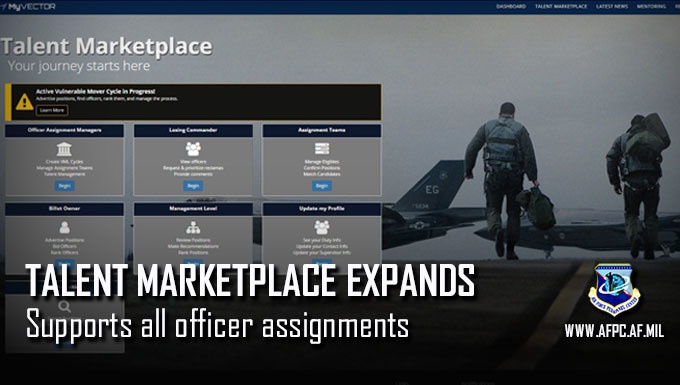 Talent Marketplace assignment system expands to all officer specialty codes