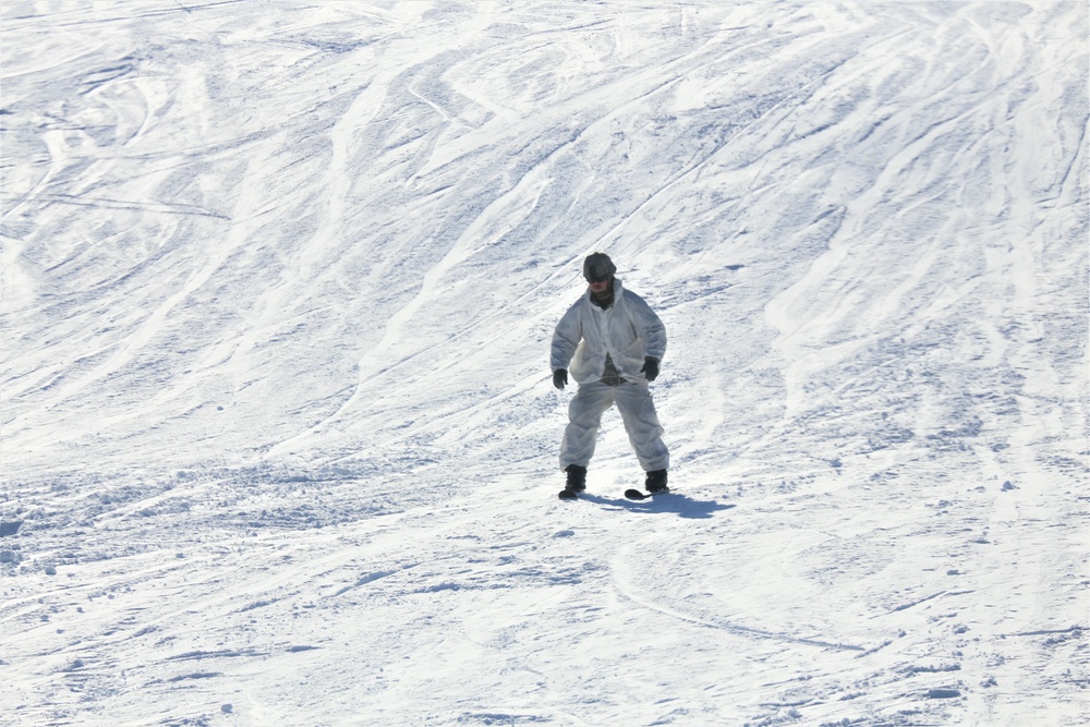 Students for Cold-Weather Operations Course complete skiing familiarization while training at Fort McCoy