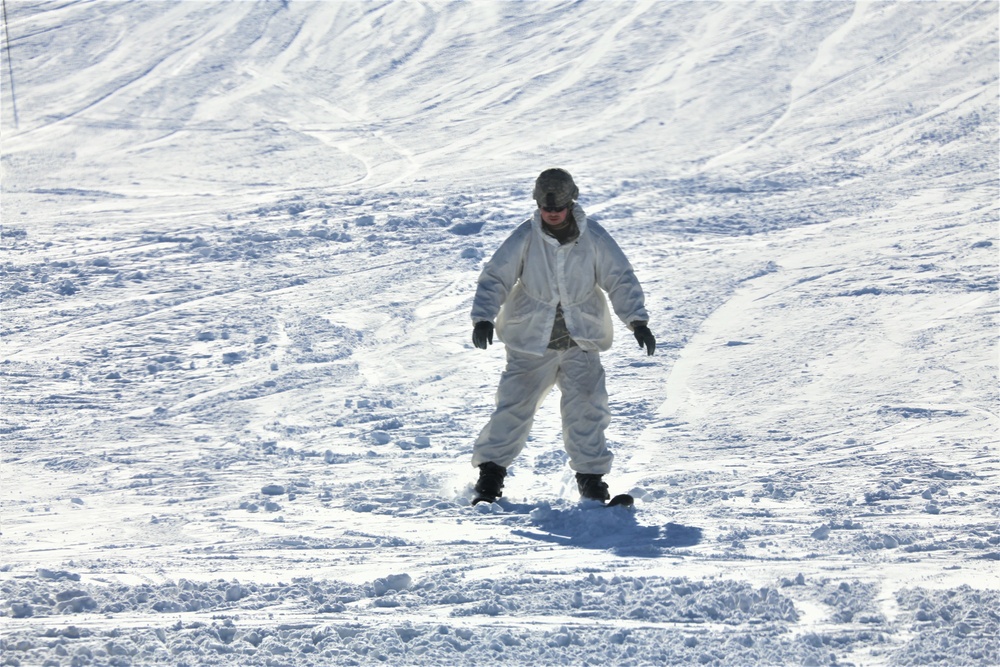 Students for Cold-Weather Operations Course complete skiing familiarization while training at Fort McCoy