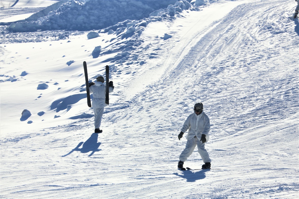 Students for Cold-Weather Operations Course complete skiing familiarization while training at Fort McCoy