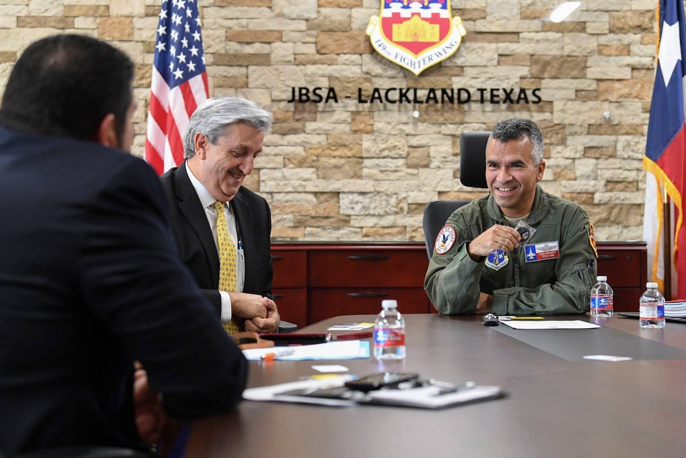 149th Fighter Wing's newest honorary commander visits leadership