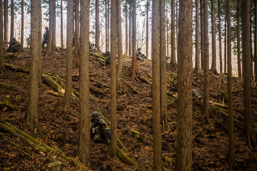 Sierra Battery conducts infantry training during Fuji HIMARS