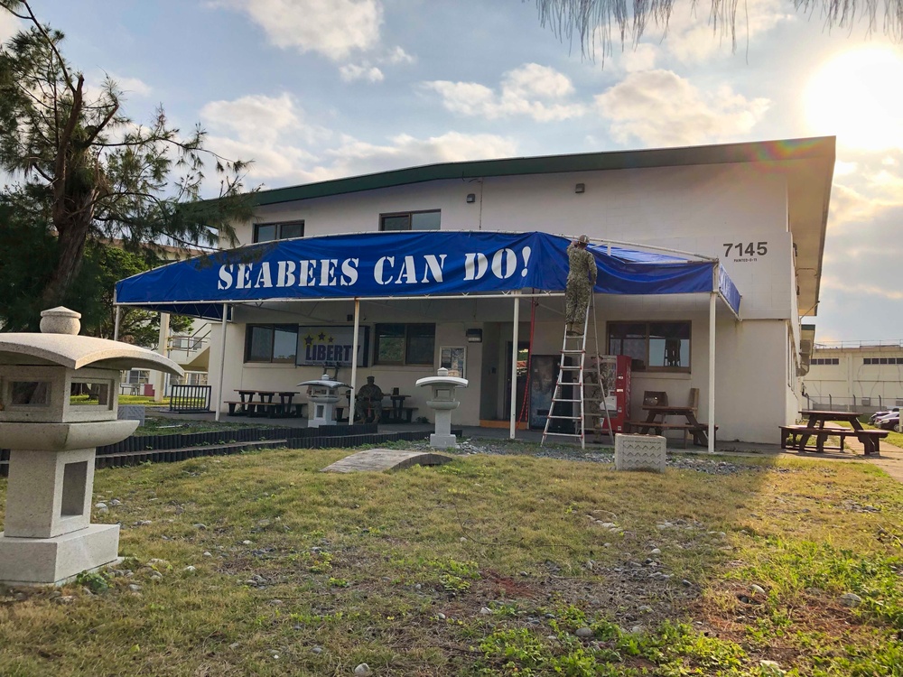 Seabees Erect Spirit Awning
