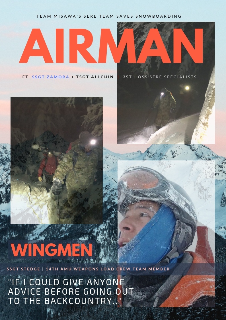 SERE team displays wingmanship, saves snowboarding Airman
