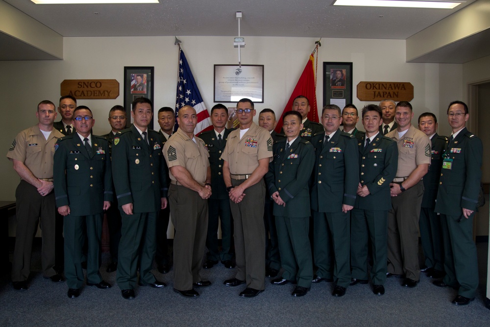 Japanese Ground Self- Defense Force Command Sergeants Major course visits Okinawa Staff Non-Commissioned Officer Academy