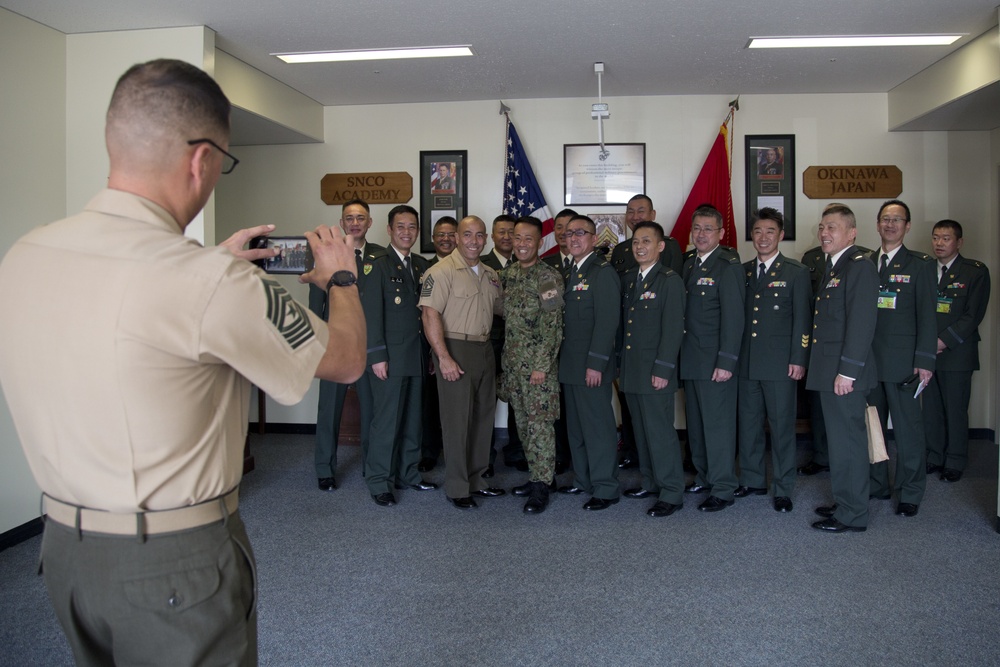 Japanese Ground Self- Defense Force Command Sergeants Major course visits Okinawa Staff Non-Commissioned Officer Academy