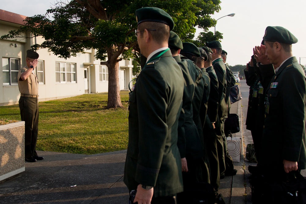 Japanese Ground Self- Defense Force Command Sergeants Major course visits Okinawa Staff Non-Commissioned Officer Academy