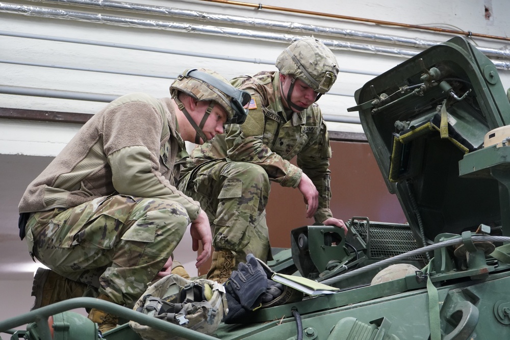 preventive maintenance checks and services on the Stryker Infantry Carrier Vehicle
