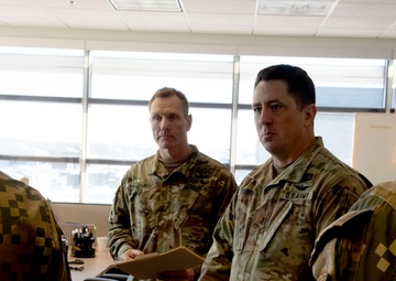 Latvian delegation tours the Army Aviation Support Facility in Grand Ledge, Michigan