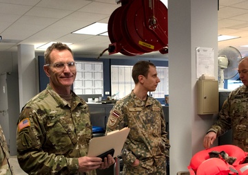 Latvian delegation tours the Army Aviation Support Facility in Grand Ledge, Michigan