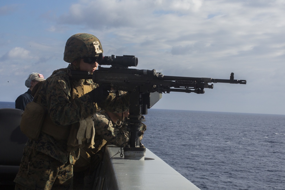 BLT Marines, Wasp ARG Sailors rehearse ship defense aboard Green Bay