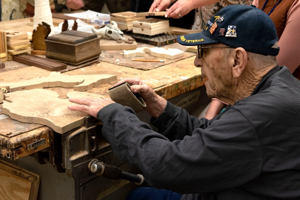 Veteran member works in the wood shop at the Grand Rapids Home for Veterans