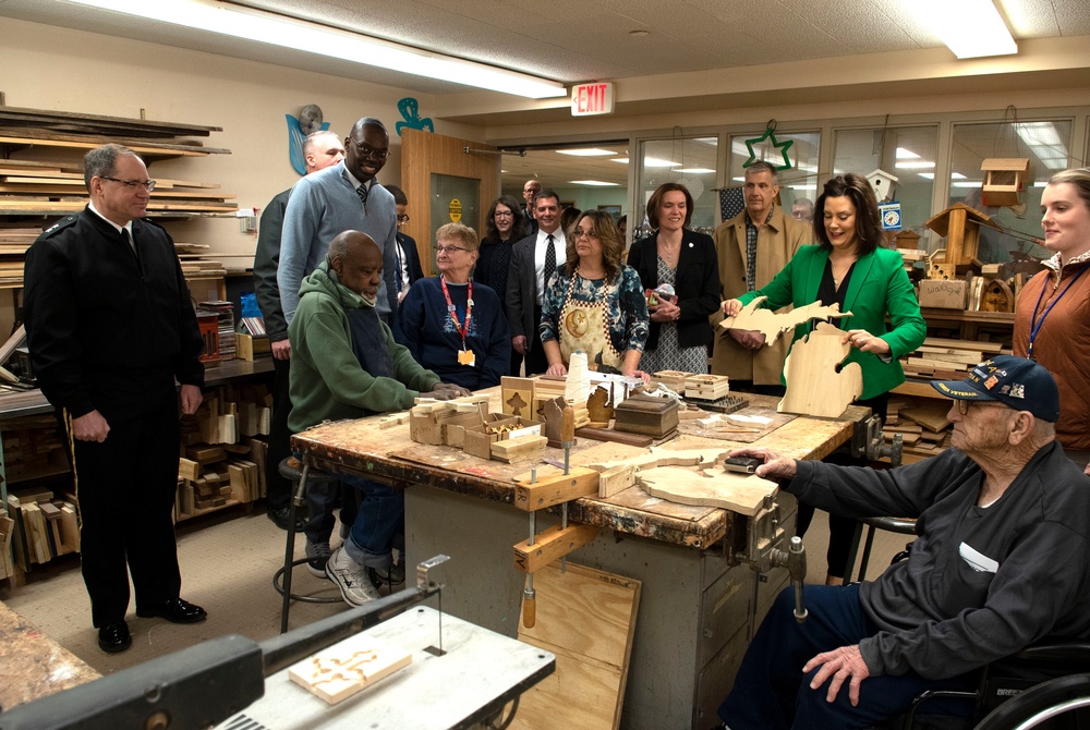 Adjutant General, Governor and Lt. Governor visit veterans home in Grand Rapids