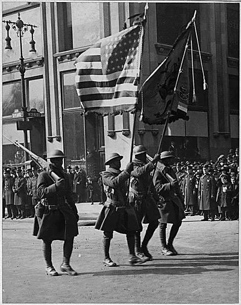 World War I African American National Guard Soldiers honored in parade on Feb 17,1919