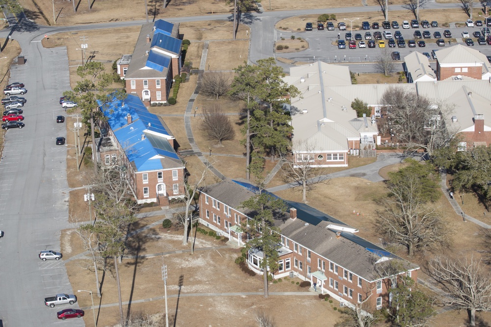 Structures on Camp Lejeune remain damaged from Hurricane Florence