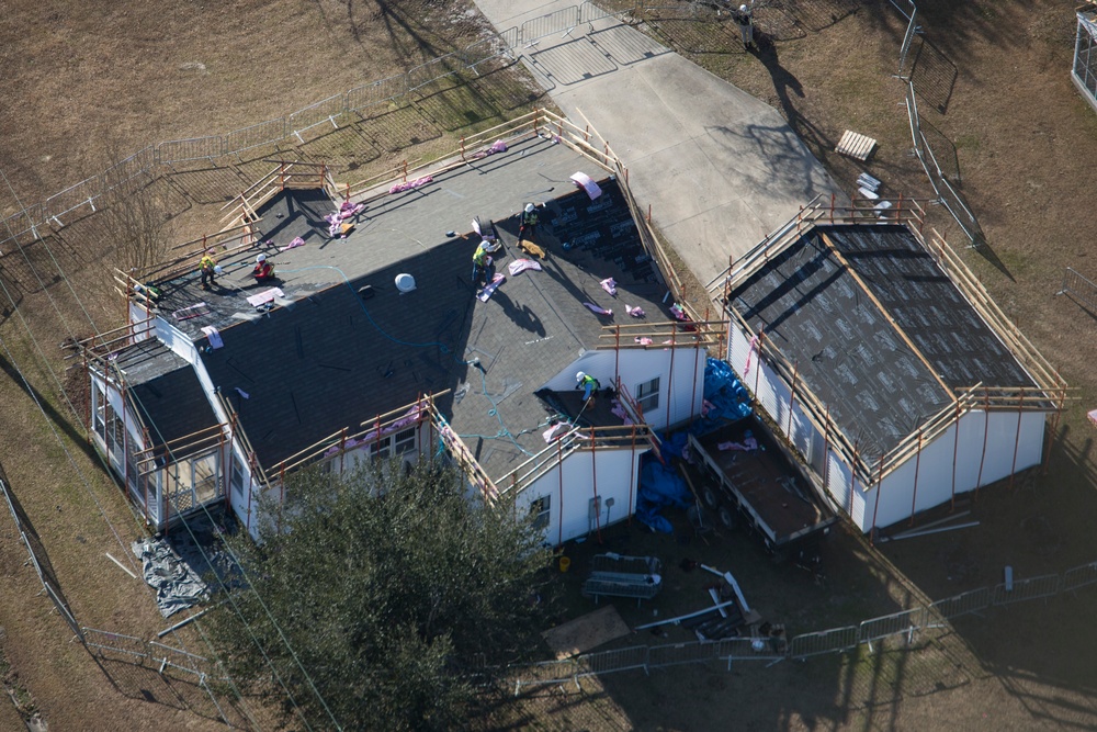 Structures on Camp Lejeune remain damaged from Hurricane Florence