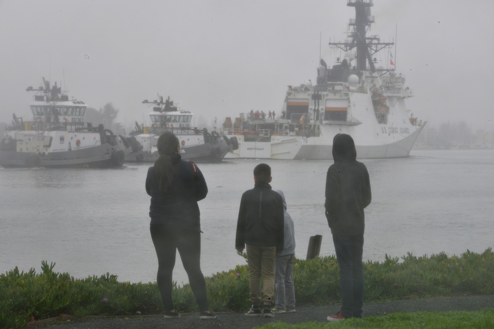 Coast Guard Cutter Bertholf departs for a months-long deployment to the Western Pacific Ocean
