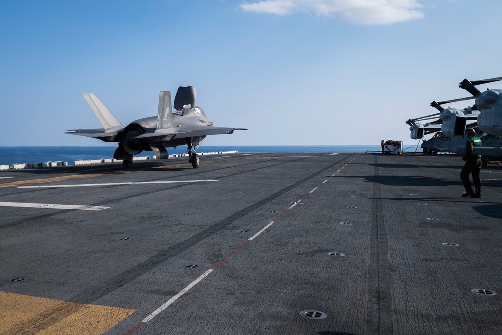 USS Wasp conducts flight operations