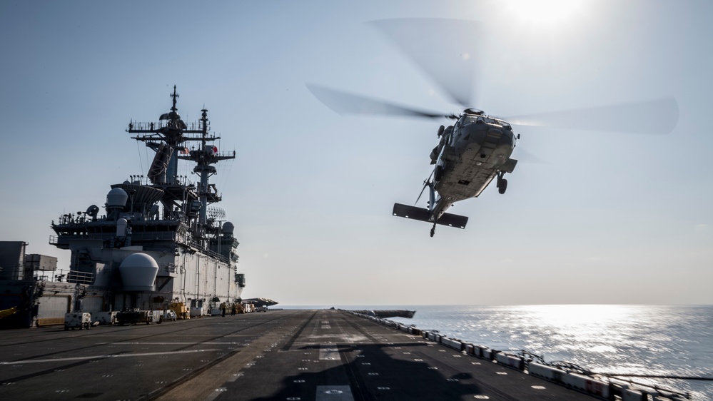 USS Wasp conducts flight operations