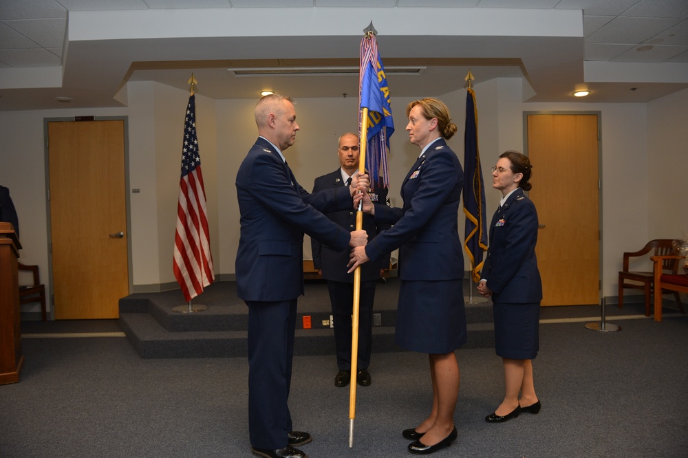 Col. Patti Fries accepts command of the 155th medical group