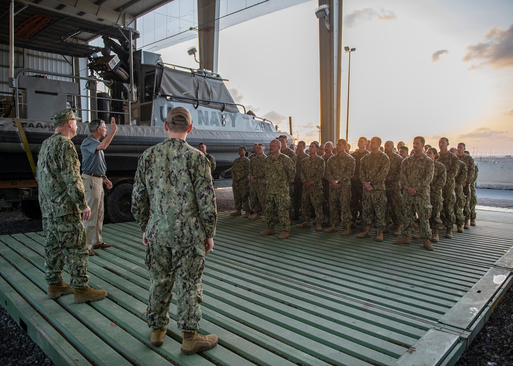 Assistant Secretary of the Navy, Chief of Navy Reserve visit CJTF-HOA Sailors, Marines