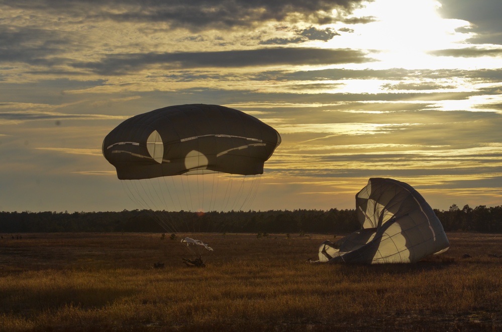 Panther Paratroopers Conduct Sunset Static Line Jump