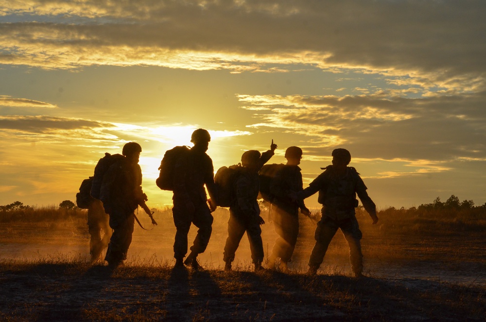 Panther Paratroopers Conduct Sunset Static Line Jump