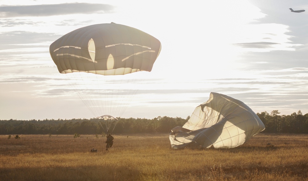 Panther Paratroopers Conduct Sunset Static Line Jump