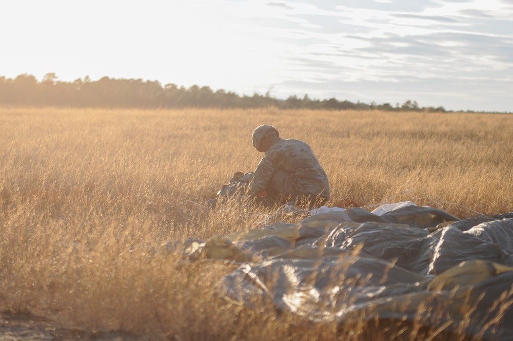 Panther Paratroopers Conduct Sunset Static Line Jump