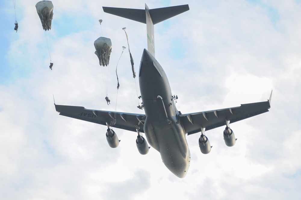 Panther Paratroopers Conduct Sunset Static Line Jump