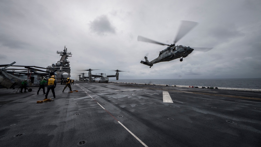 USS Wasp conducts flight operations