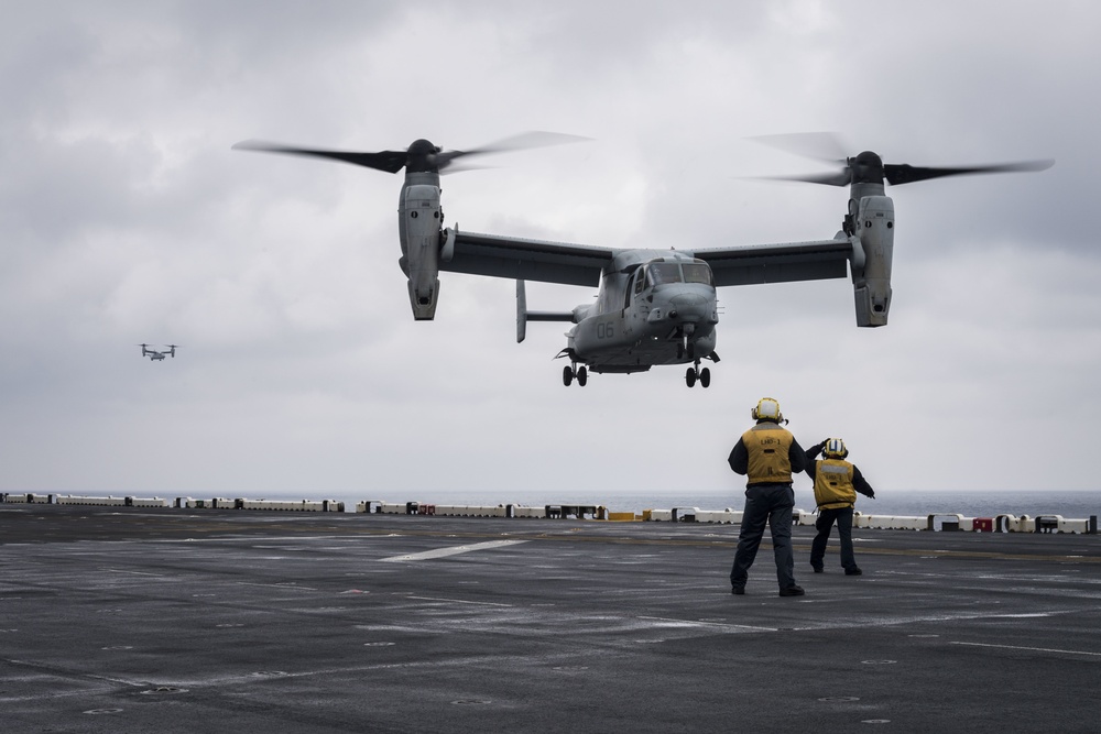 USS Wasp conducts flight operations